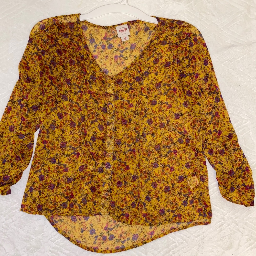 Sheer floral blouse